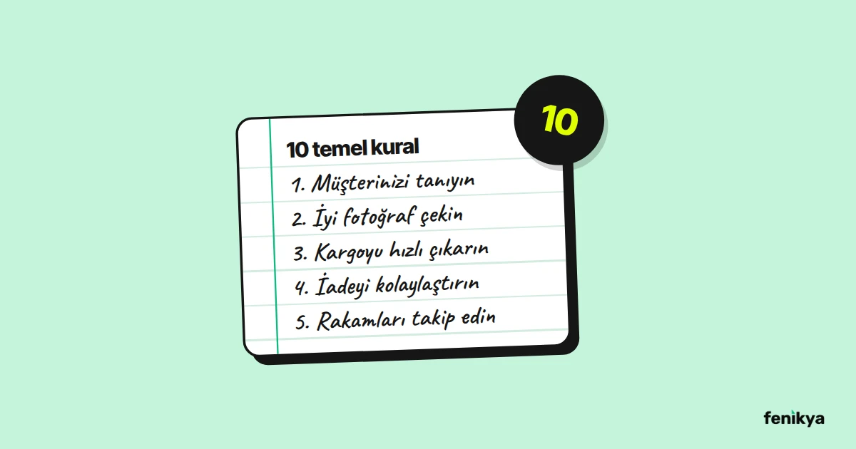 Başarı kurallarının el yazısıyla yazıldığı not defteri çizimi