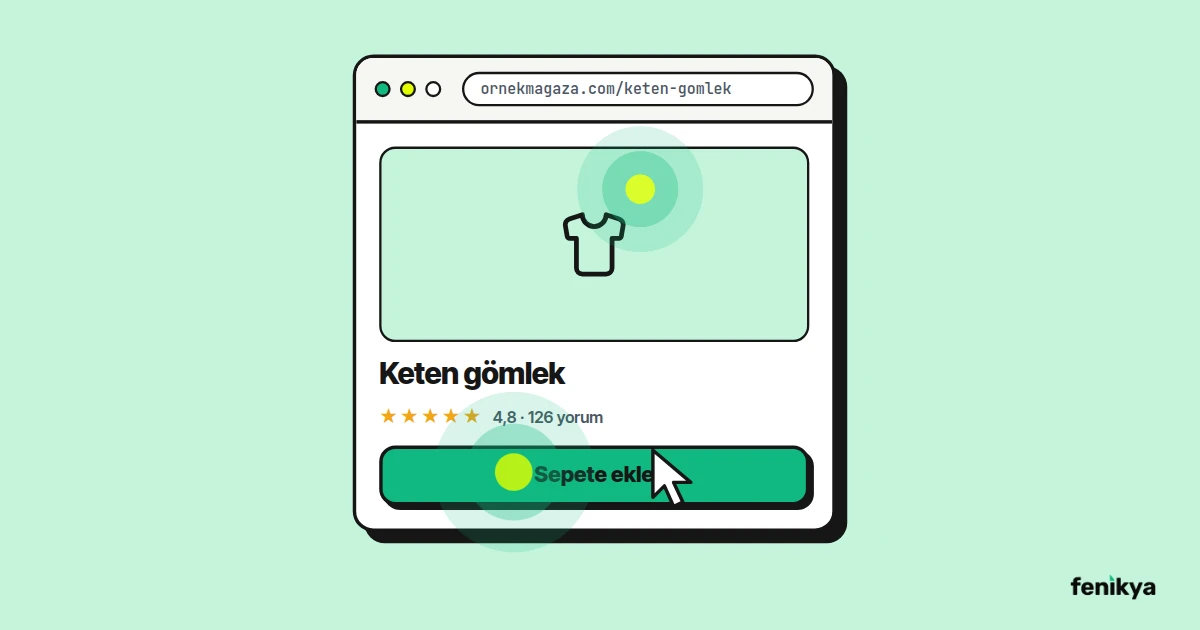 Ürün sayfasında ziyaretçi tıklamalarını gösteren ısı haritası çizimi