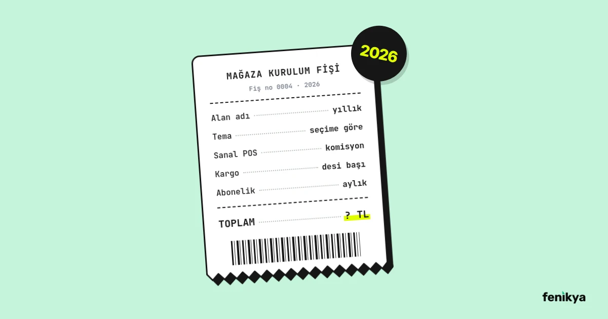 Mağaza kurulum maliyet kalemlerini listeleyen fiş çizimi