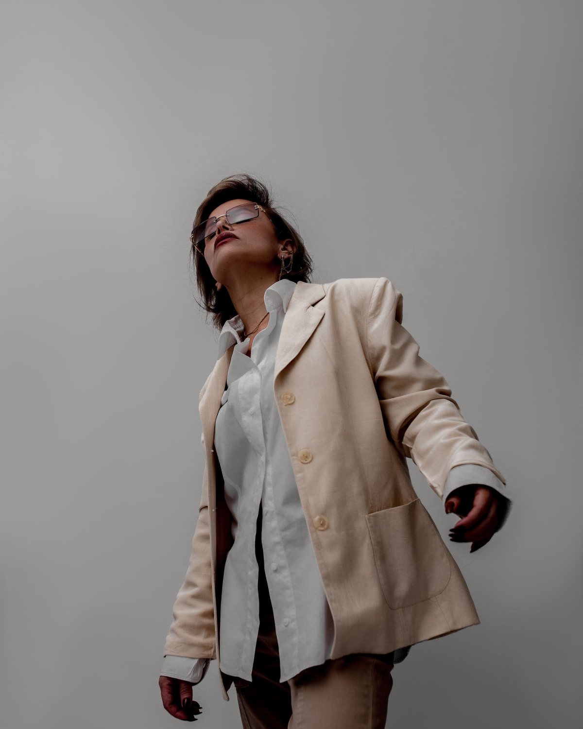 Bej oversize blazer